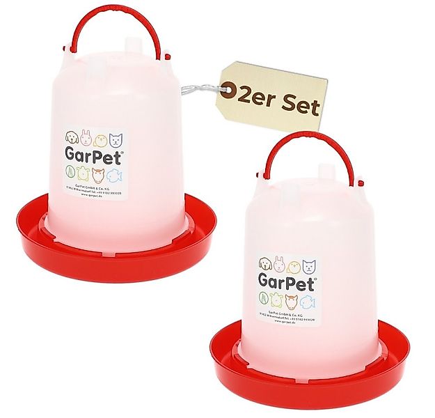GarPet Wasserspender 2er Set Hühnertränke 3 L Geflügeltränke Hühnerzubehör günstig online kaufen