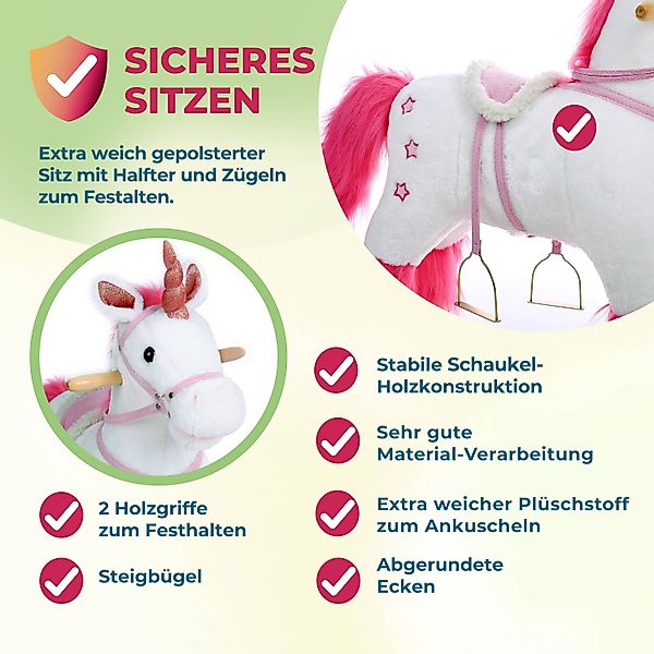 Deuba Schaukeltier Einhorn mit Sattel, Schaukeleinhorn günstig online kaufen