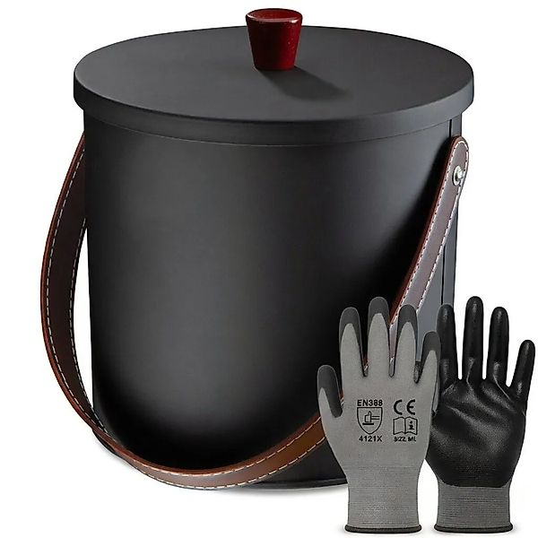 BLACK OAK Ascheeimer TOBA 5L mit Deckel & Kunstleder-Griff – Kompakter Asch günstig online kaufen