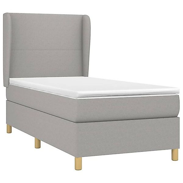 vidaXL Boxspringbett, Boxbett mit Matratze Hellgrau 80x200 cm Stoff günstig online kaufen