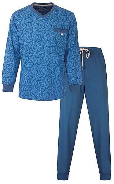 M.E.Q. Schlafanzug Herren Pyjama langv mit Bündchen (2 tlg) Baumwolle günstig online kaufen