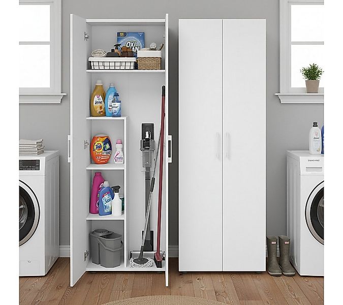 Bellamio Mehrzweckschrank Apol (Weiß) Besenschrank mit 5 Fächern, inkl. Sta günstig online kaufen