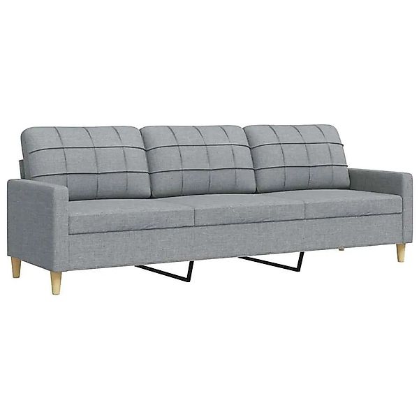 vidaXL 3-Sitzer-Sofa Hellgrau 210 cm Stoff 4007414 günstig online kaufen