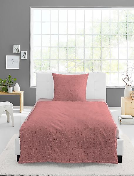 BIERBAUM Bettwäsche Chic Uni, Seersucker, 2 günstig online kaufen