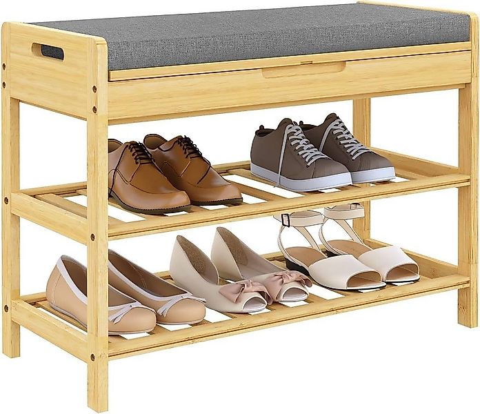 Woltu Schuhregal, 1-tlg., mit Sitzbank, Schuhbank günstig online kaufen