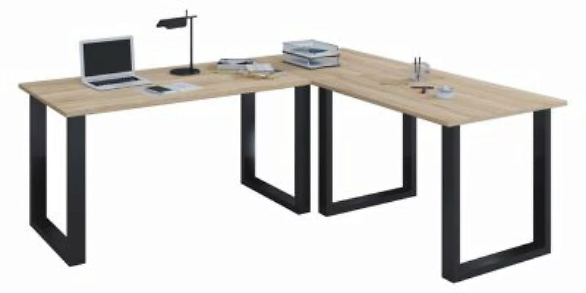 VCM Holz Schreibtisch Computertisch Arbeitstisch Büromöbel Lona 80 U Alu Sc günstig online kaufen