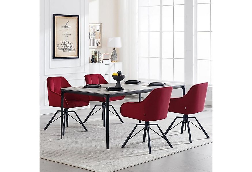 Woltu Polsterstuhl (6 St), drehbar Esszimmerstuhl mit Armlehnen Rückenlehne günstig online kaufen