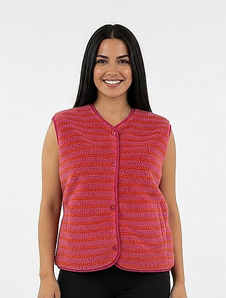 Worldclassca Fellimitatweste Worldclassca Teddy Weste Warm Kuschelig Streif günstig online kaufen