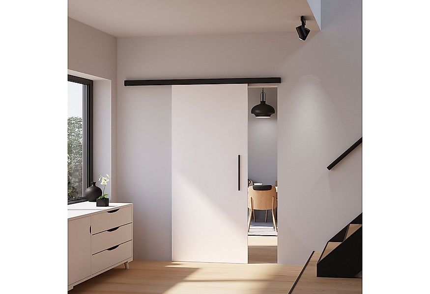 inova wohnen Schiebetür Holzschiebetür Weiß, Größenauswahl (Komplett Set, i günstig online kaufen