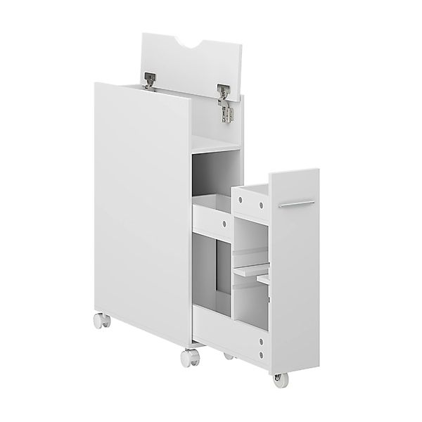 Vicco Toilettenschrank Niva Weiß 18 x 71 cm mit Ausziehbarem Fach günstig online kaufen