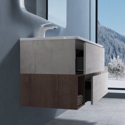 doporro Badmöbel-Set Design Waschplatz Gemini Badmöbel-Set günstig online kaufen