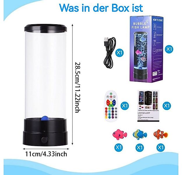 QUBEBU LED Dekolicht Lavalampe LED Fischlampe Mit Fernsteuerung Lava Lampe günstig online kaufen