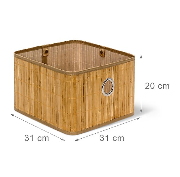 relaxdays Aufbewahrungskorb 4 x Aufbewahrungskorb Bambus günstig online kaufen