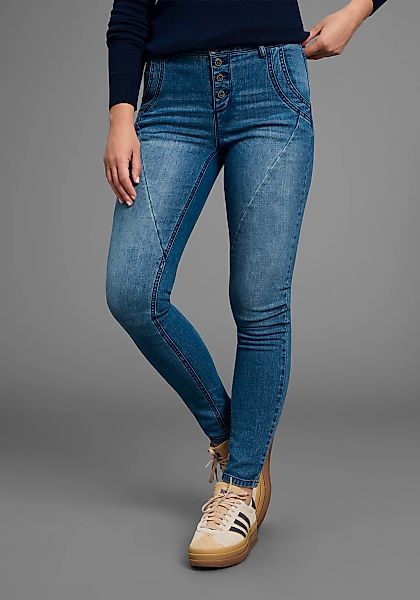 Bruno Banani Skinny-fit-Jeans, mit schrägen Nähten - NEUE KOLLEKTION günstig online kaufen