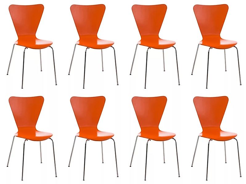 8er Set Besucherstuhl Calisto-orange günstig online kaufen