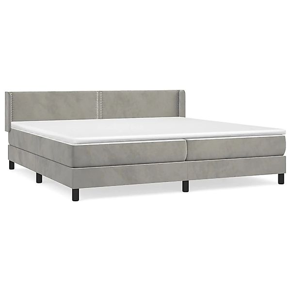vidaXL Boxspringbett mit Matratze Hellgrau 200x200 cm Samt1376586 günstig online kaufen