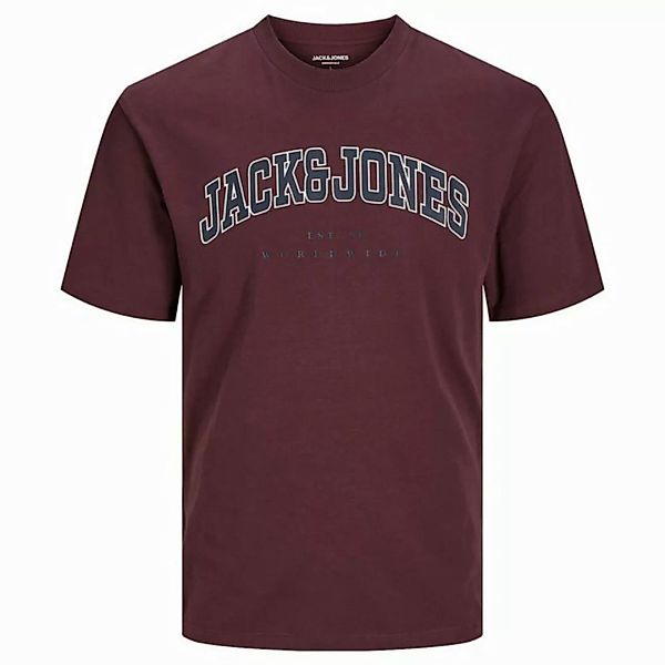 Jack & Jones Rundhalsshirt Jack&Jones XXL T-Shirt weinrot Logoprint JJECALE günstig online kaufen