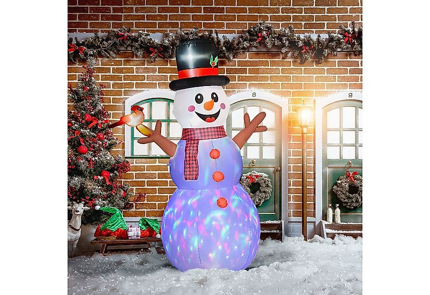 Outsunny Weihnachtsfigur 2,4 m Schneemann mit LED-Beleuchtung (Selbstaufbla günstig online kaufen