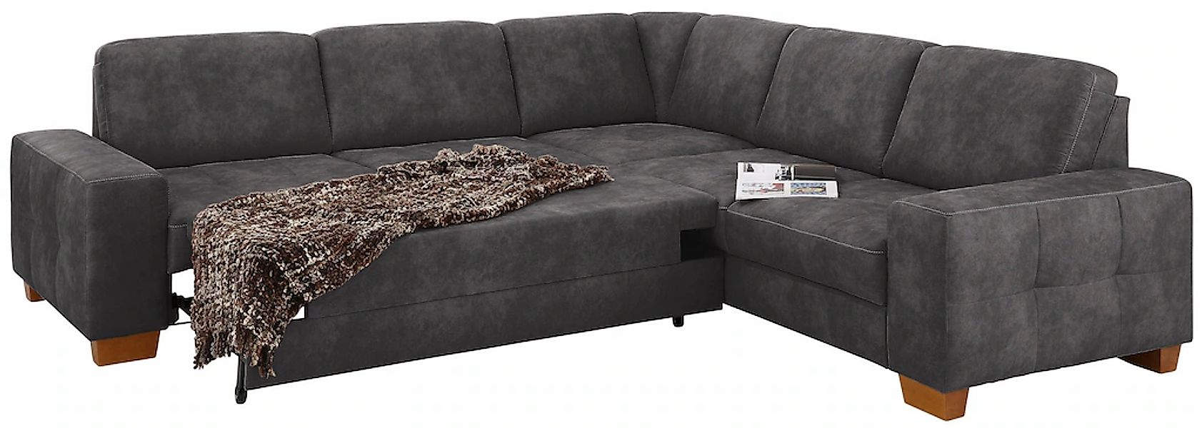 Home affaire Ecksofa »Puccini L-Form«, mit Federkern, Sitztiefenverstellung günstig online kaufen