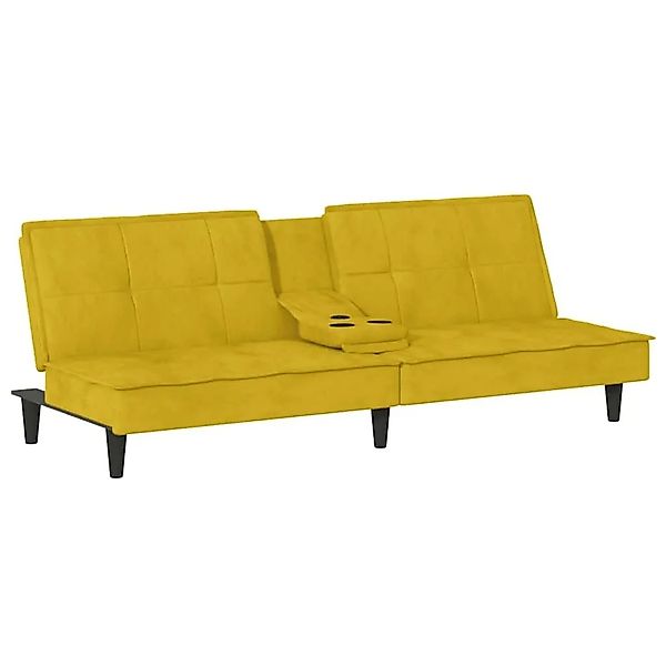 vidaXL Schlafsofa mit Getränkehaltern Gelb Samt 351925 günstig online kaufen