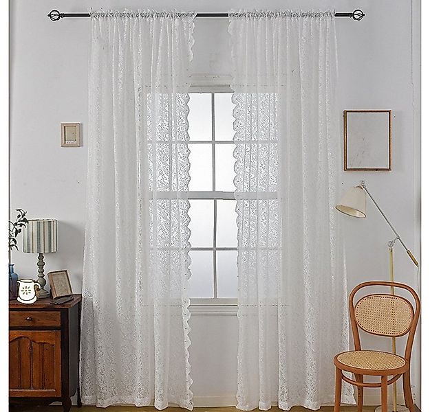 XDeer Vorhang 1-Paar Vorhang Gardinen mit Ösen,Transparent Gardinenschals günstig online kaufen