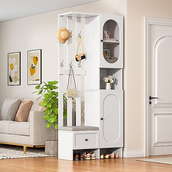 Merax Garderoben-Set Scandi weißer Flurschrank aus günstig online kaufen