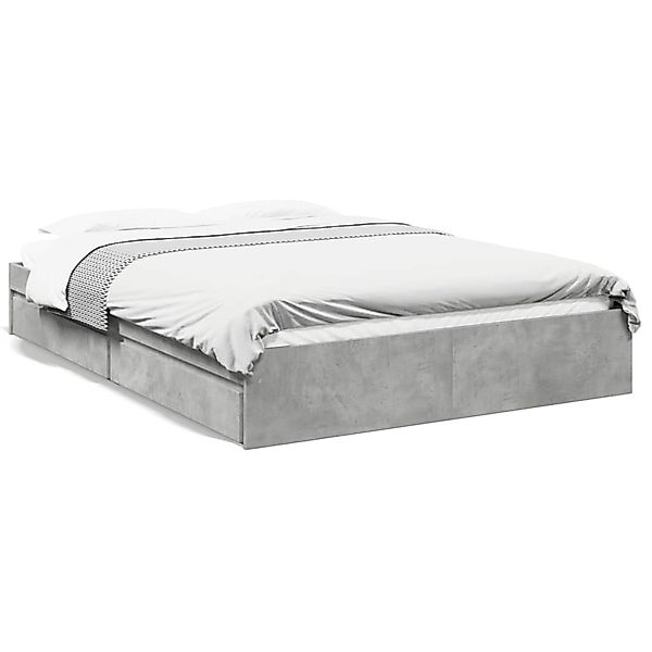 vidaXL Bettgestell mit Schubladen Betongrau 160x200 cm Holzwerkstoff 328064 günstig online kaufen