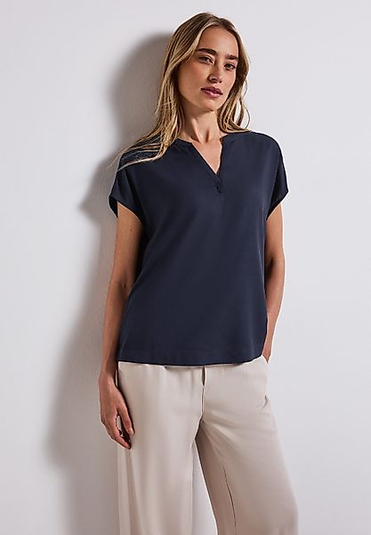 STREET ONE Kurzarmbluse Split Neck günstig online kaufen