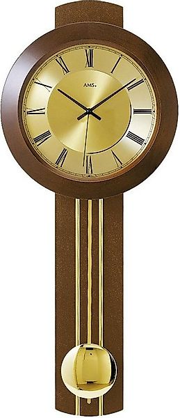 AMS Funk-Pendelwanduhr F5132/1 (Quarz,Holz-/Glasgehäuse,Buche nussbaumfarbe günstig online kaufen