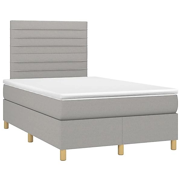 vidaXL Boxspringbett mit Matratze & LED Hellgrau 120x200 cm Stoff 3135501 günstig online kaufen