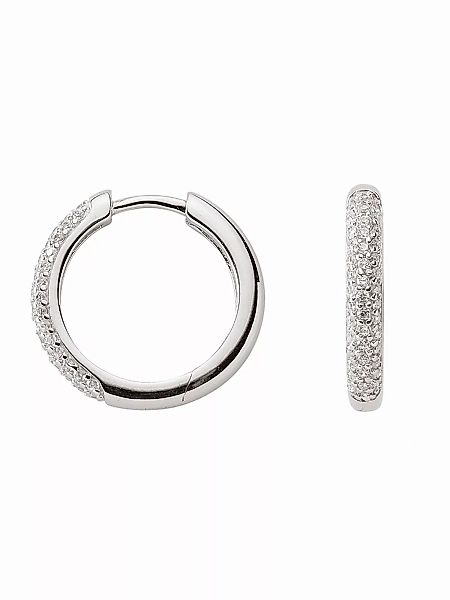 Adelia´s Paar Ohrhänger "925 Silber Ohrringe Creolen mit Zirkonia Ø 18,1 mm günstig online kaufen
