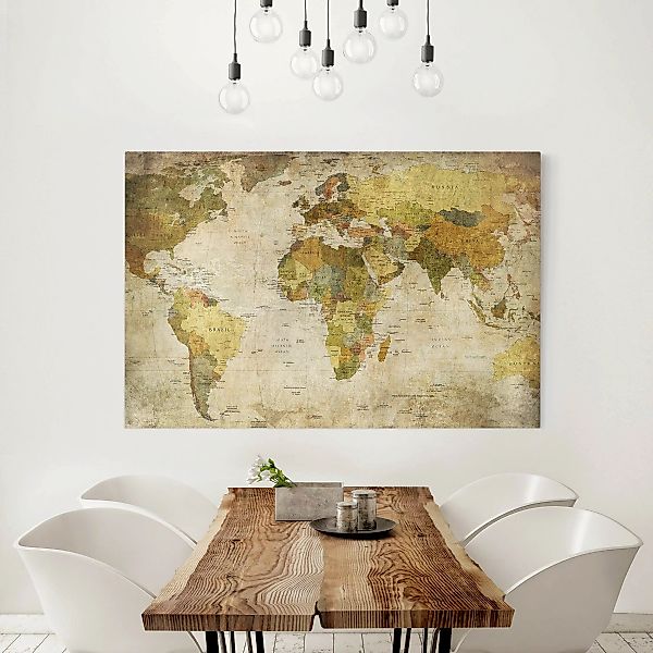 home24 Leinwandbild Weltkarte II günstig online kaufen