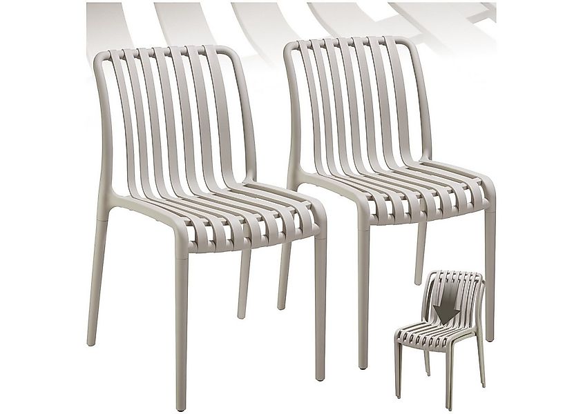 tectake Gartenstuhl Balkonstuhl Alcudia, wetterfest und UV-beständig, stape günstig online kaufen