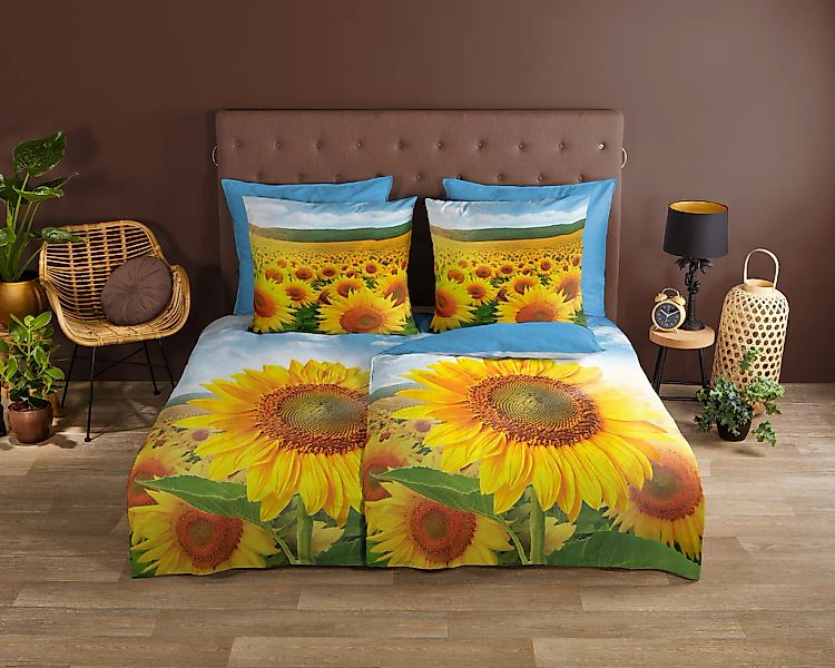 good morning Wendebettwäsche "Sonne" 2 Stk. tlg. Baumwolle, 2 Teilig, Reißv günstig online kaufen