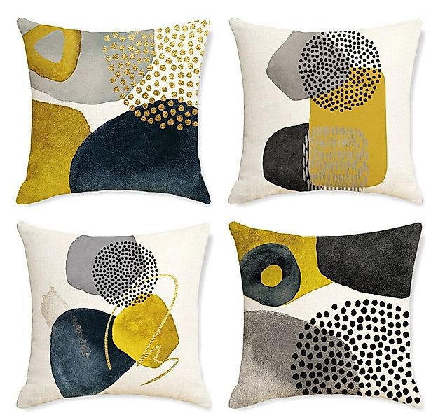 FELIXLEO Kissenbezüge Kissenbezüge 4er Set Kunst Kissenbezug 45x45cm Dekoki günstig online kaufen
