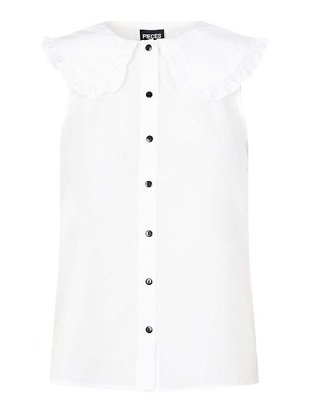 PIECES Kragen Hemd Ohne Ärmel Damen White günstig online kaufen