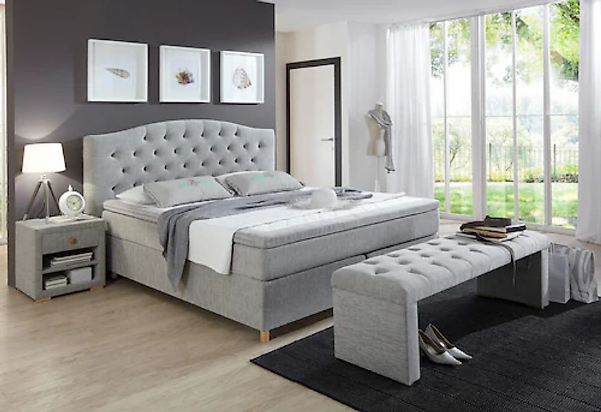 Home affaire Boxspringbett "Claire", mit Vollmassiv-Unterbox, incl. Topper, günstig online kaufen