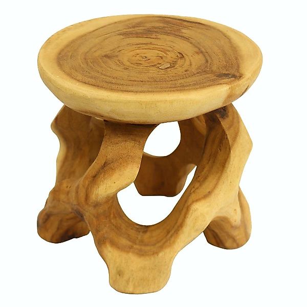 Oriental Galerie Blumenhocker Rundhocker Teakholz Natur günstig online kaufen