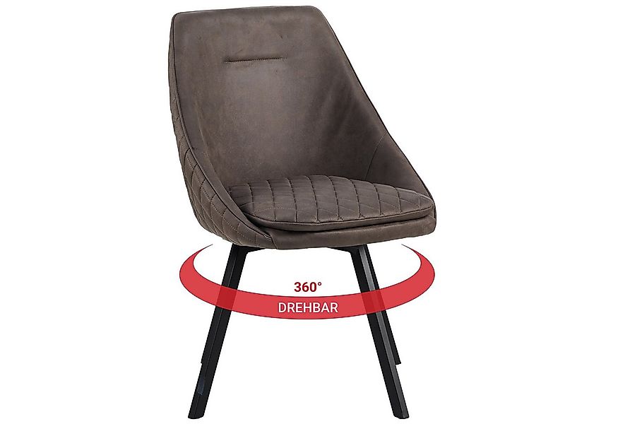 TRISENS Drehstuhl Polsterstuhl Cassiopeia (2 St), Essstuhl mit abgesteppter günstig online kaufen