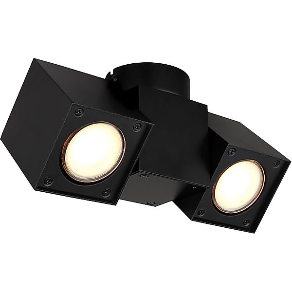 Globo Strahler 2-flammig Schwarz matt 217 x 70 x 105 mm günstig online kaufen