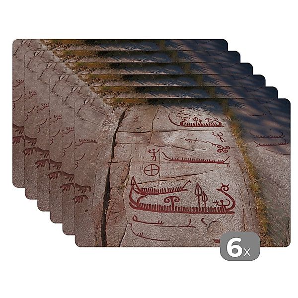 MuchoWow Platzset Gemälde von Wikingern, (6-St), günstig online kaufen