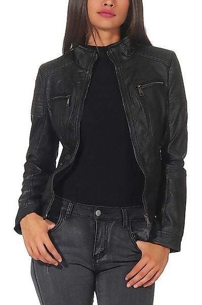 malito more than fashion Lederimitatjacke 5179 Bikerjacke kurz geschnitten günstig online kaufen