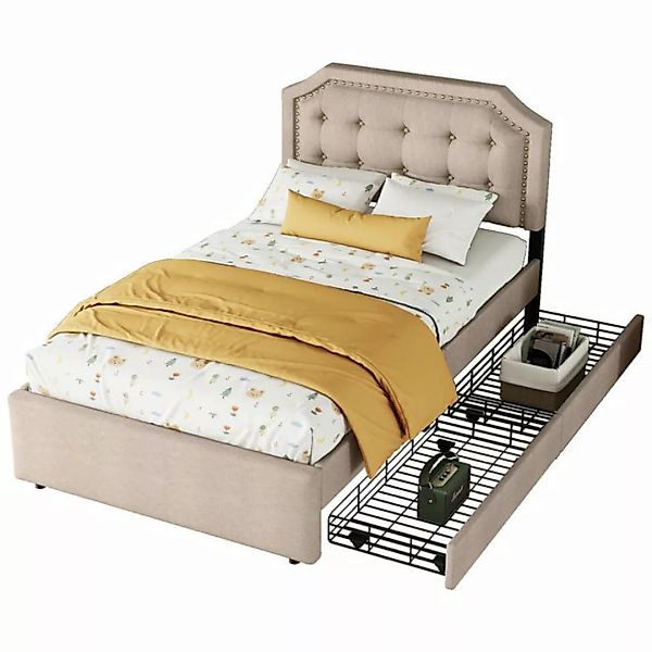 DOPWii Stauraumbett 90*200 cm Flaches Bett,Nachttischpolsterung mit Doppelt günstig online kaufen