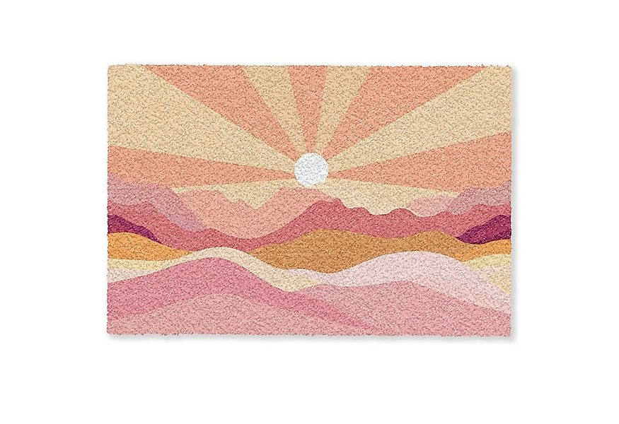 MuchoWow Fußmatte Berge - Abstrakt - Sonnenstrahlen - Rosa, Rechteckig, inn günstig online kaufen