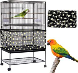 LuxusKollektion Vogelkäfig Einstellbare Vogelkäfigabdeckung mit Gänseblümch günstig online kaufen