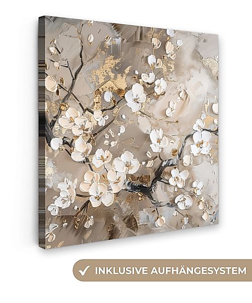 OneMillionCanvasses® Leinwandbild Blumen - Weiß - günstig online kaufen