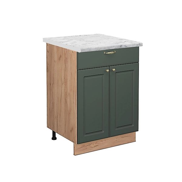 Vicco Unterschrank Fame-Line, Grün-Gold Landhaus/Goldkraft Eiche, günstig online kaufen