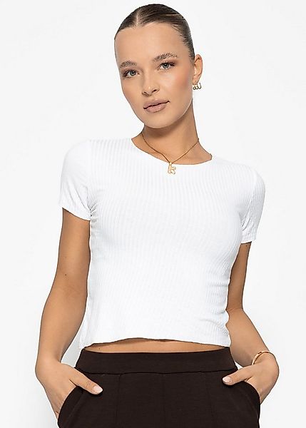 SASSYCLASSY Kurzarmshirt Geripptes T-Shirt Damen mit Rundhalsausschnitt Fig günstig online kaufen