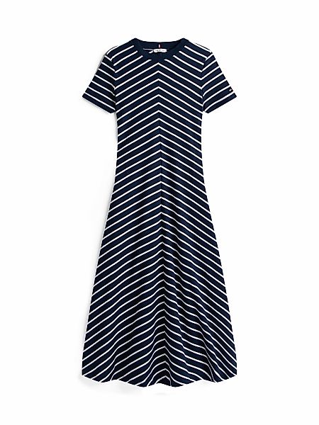 Tommy Hilfiger Midikleid "MODERN F&F MIDI DRESS", mit Logostickerei, mit Te günstig online kaufen