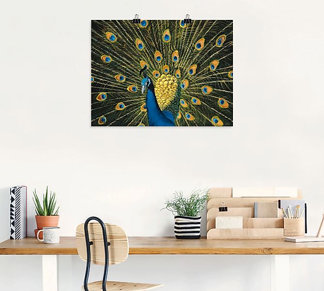 Artland Wandbild "Pfau", Vögel, (1 St.), als Alubild, Outdoorbild, Leinwand günstig online kaufen